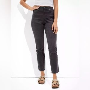 AE High Rise Straight Leg Corduroy Pants Black Women’s Size 4 Long